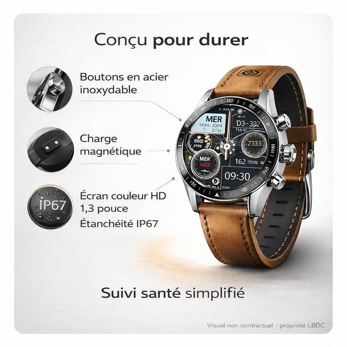 Herre smartwatch – Bluetooth-opkald, sundhedstracking, sports-GPS, 1,39