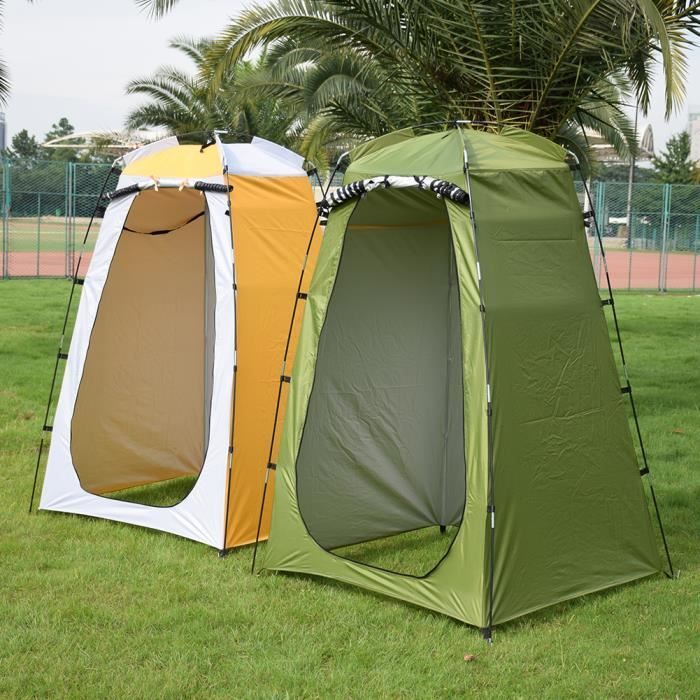 Equipo de camping, tienda de baño con protección UV para camping, caza, cabina de vestuario portátil, refugio de aseo - Verde militar