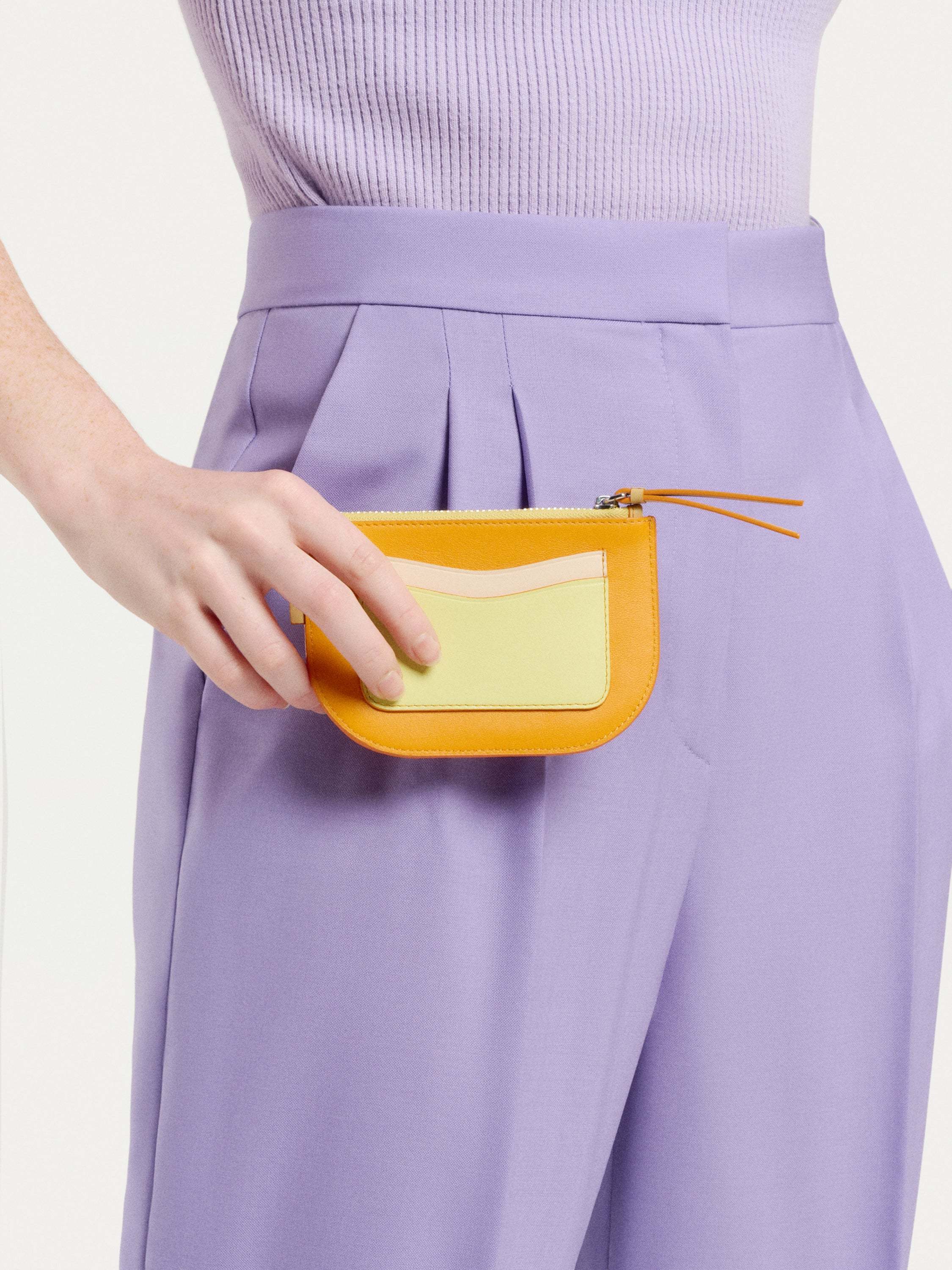 MONEDERO PIEL NARANJA