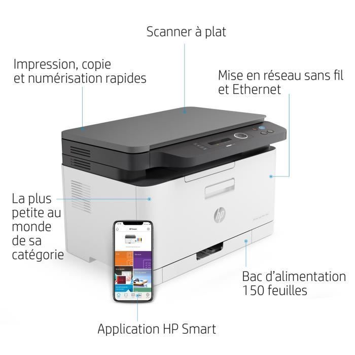 Imprimante tout-en-un HP LaserJet 178nw - Couleur + Cartouche de toner noir HP 117A