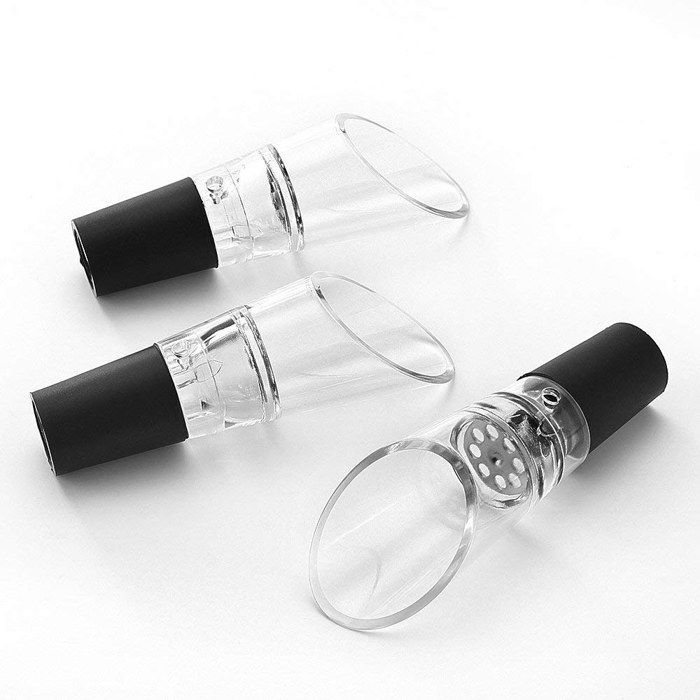 Aireador y vertedor de vino de 2 piezas, elegante decantador con efecto Bernoulli, accesorio para oxigenar vinos tintos y blancos, ideal para etiquetas.