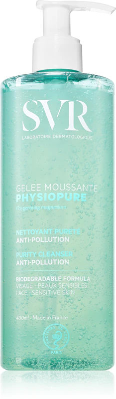 Gel de limpeza SVR Physiopure Gelee Moussante para todos os tipos de pele.