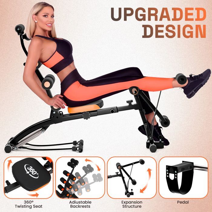 Banco de entrenamiento abdominal 5 en 1 - Ajustable y compacto - Ideal para entrenamiento de fuerza y fitness - BIPLUT