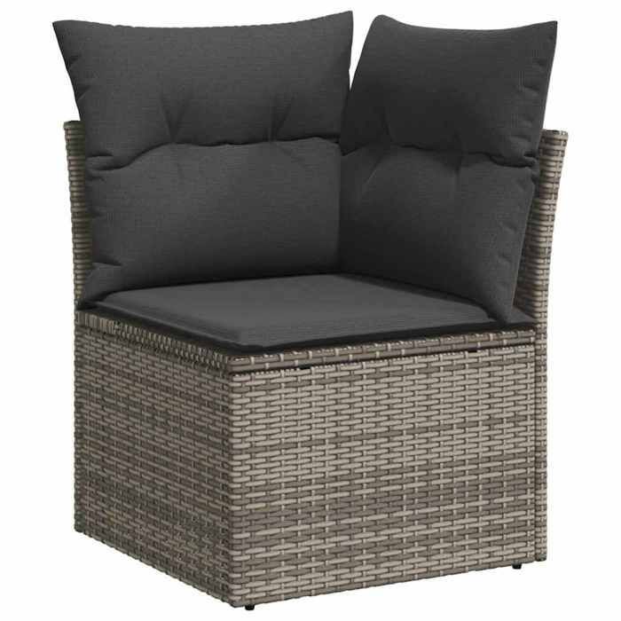Ensemble Salle à Manger - vidaXL - Poly Rotin - Gris - 6 Personnes - Modulaire