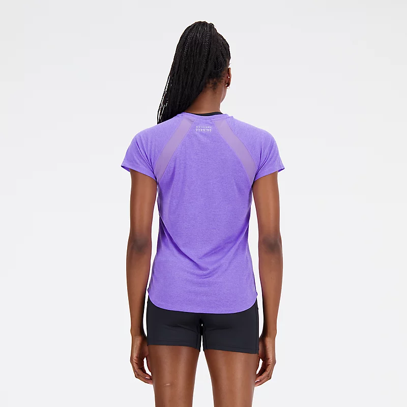 Koszulka z krótkim rękawem do biegania Impact Run damska - ELECTRIC INDIGO HEATHER