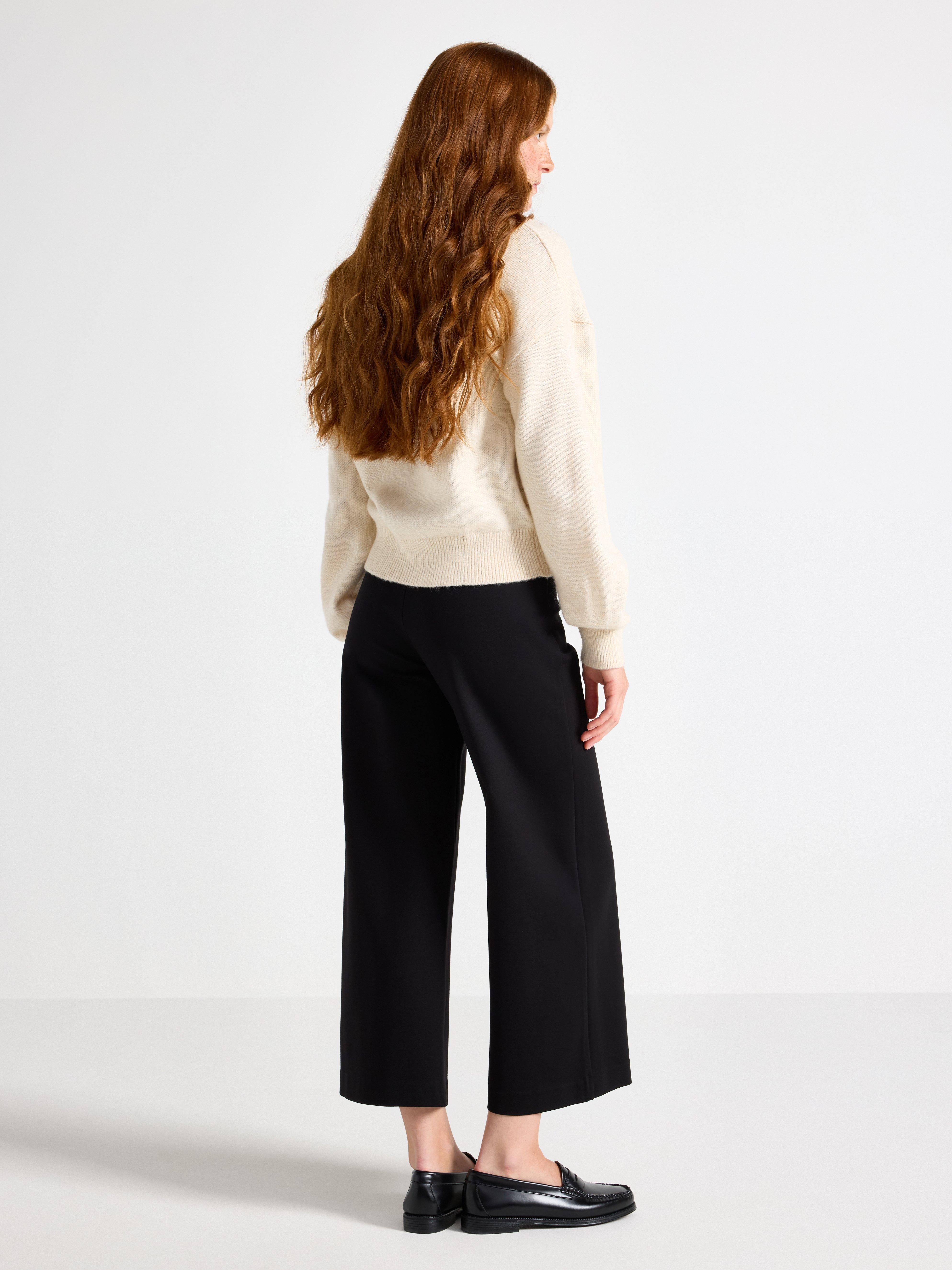 Pantalon Punto court à jambes larges noir