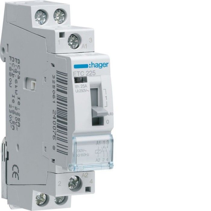 Day/night contactor - HAGER - 25A - White - 2NO - 25A