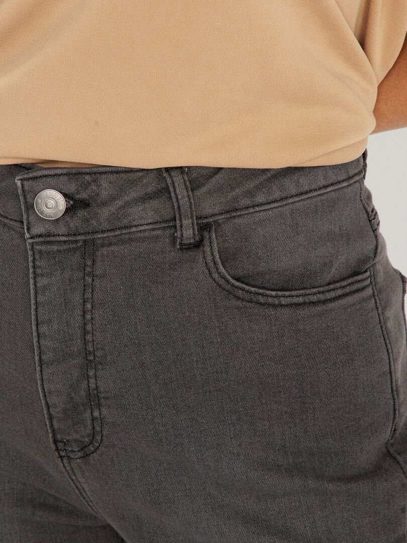 Calça jeans slim de cintura alta tamanho L32 - CINZA