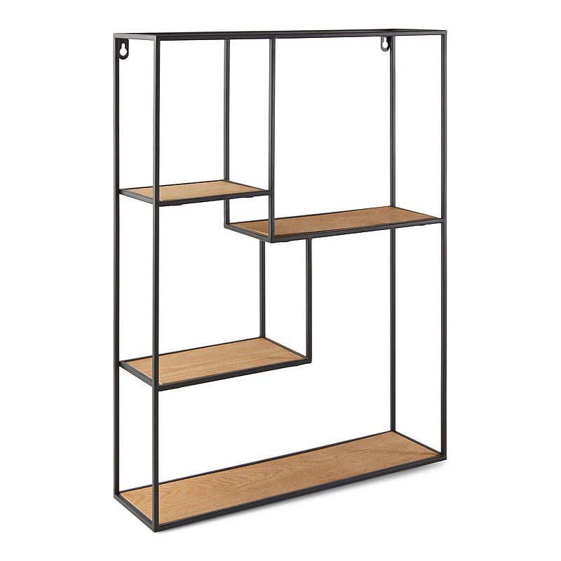 Étagère métallique Home 45x12x60 cm avec étagères en bois