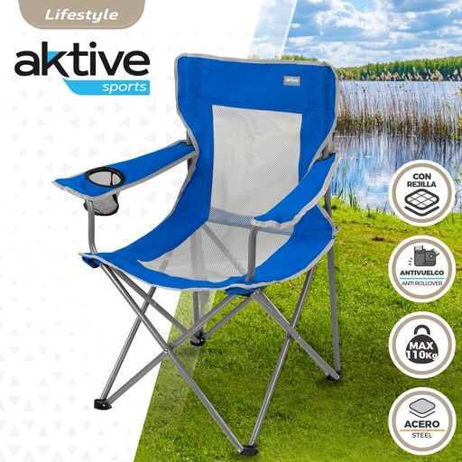 Silla Plegable Camping Con Posavasos Ypaldo Transpirable Aktive