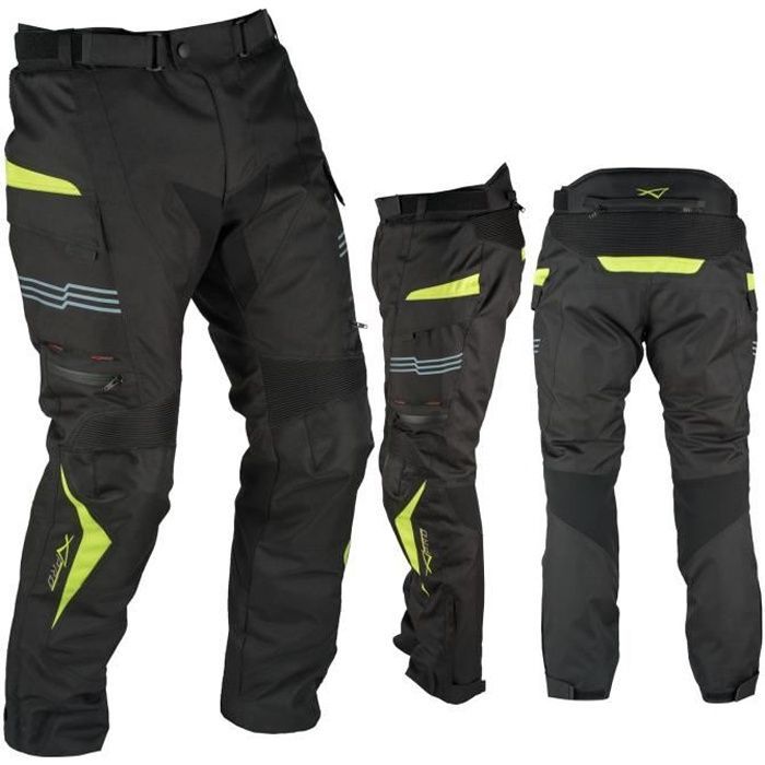 Pantalones térmicos impermeables para moto con protectores térmicos homologados CE, fluorescentes, talla 44.