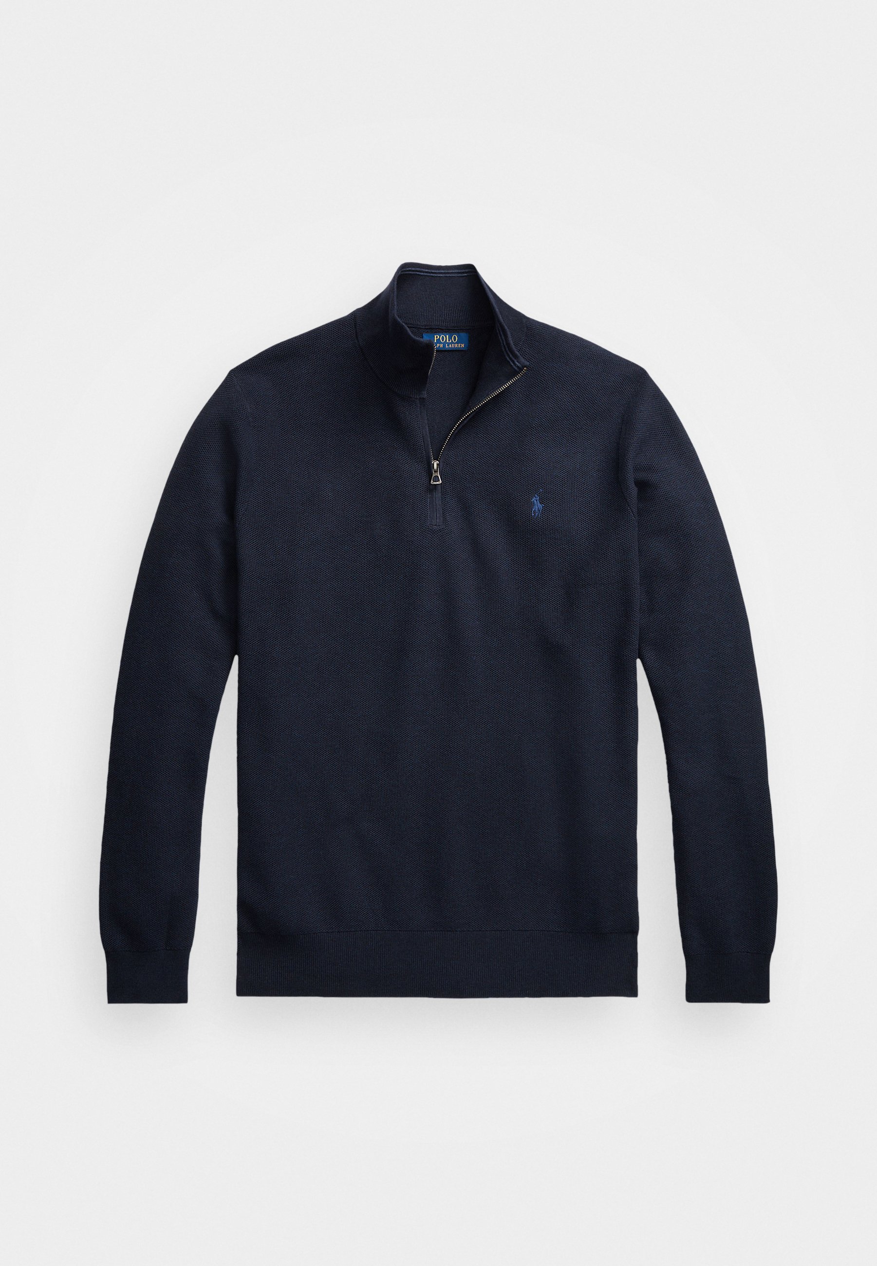 Suéter Polo Ralph Lauren Tamanhos Grandes e Altos com Zíper até o Peito - Suéter - azul marinho mesclado