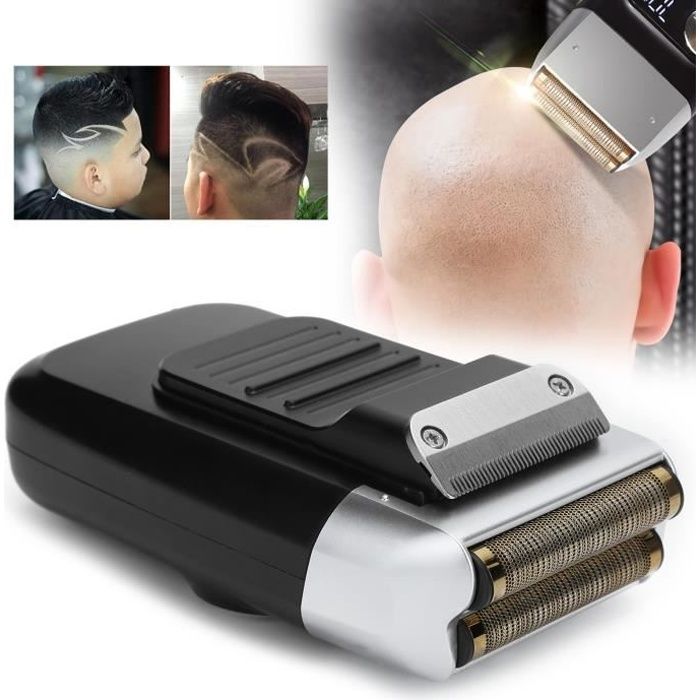 Q152101 Rasoio elettrico ricaricabile a lamina, rifinitore per barba e testa rasata, rasoio per baffi con display LCD per uomo