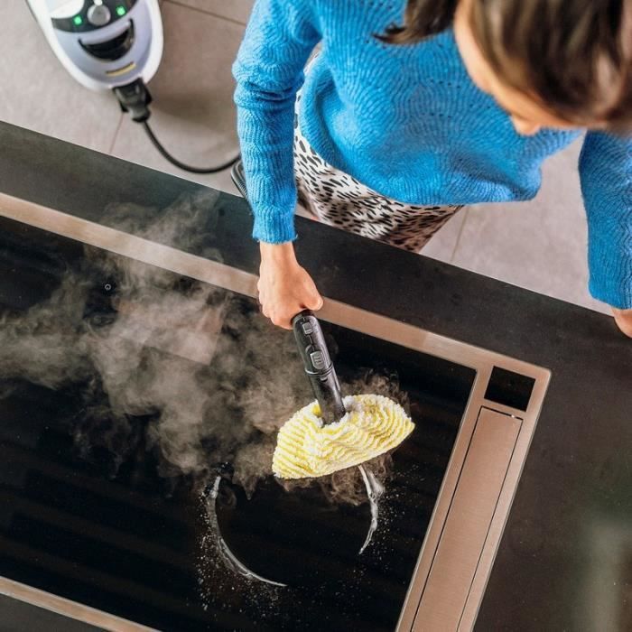 Plancha de vapor KARCHER SC 5 Easy Fix - 2250 W - 4,2 bar - Elimina hasta el 99,9% de virus y bacterias.