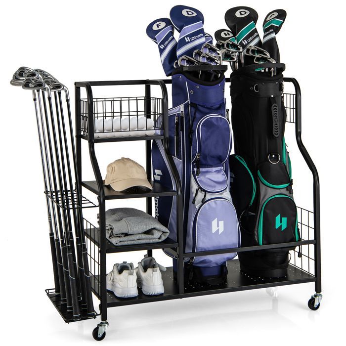 Carrello da golf - GOPLUS - Portaoggetti con 3 ripiani, per garage, club, palestra
