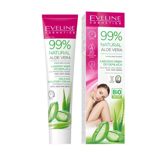 Eveline Cosmetics 99% Natural Aloe Vera łagodny krem do depilacji 125 ml