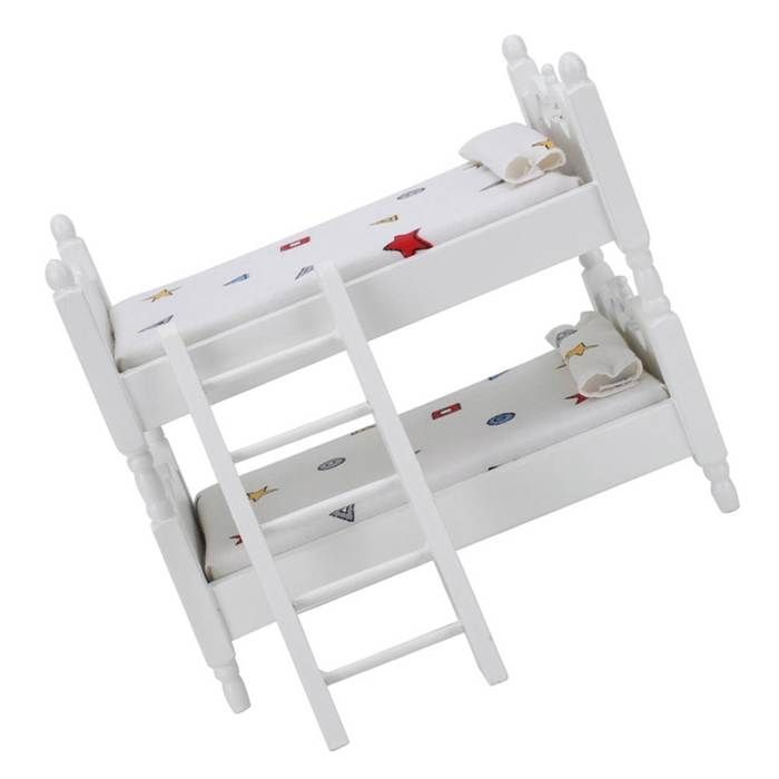 SALALIS miniatuur stapelbed SALALIS poppenhuis stapelbed Mini speelhuisbed Geometrische patronen