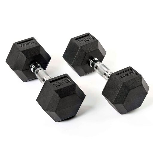 Evergy 10 kg-os hatszögletű súlyzók (pár)