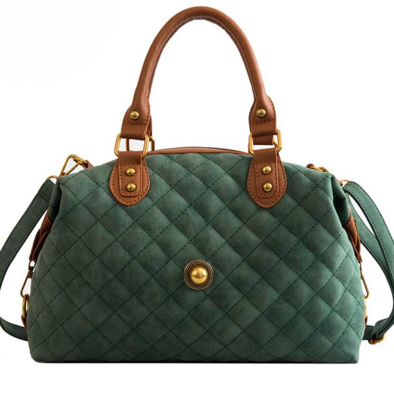 Borsa a tracolla grande da donna in pelle nabuk a quadri di marche famose Borse a tracolla da donna Borsa principale