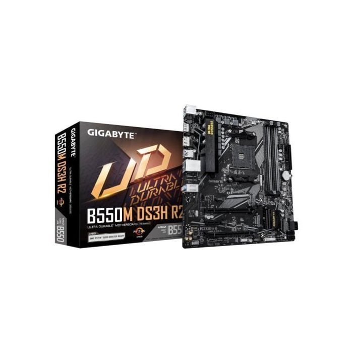 Motherboard - GIGABYTE - B550M DS3H R2 - Micro-ATX form factor - AMD B550 chipset - DDR4 & PCIe 4.0