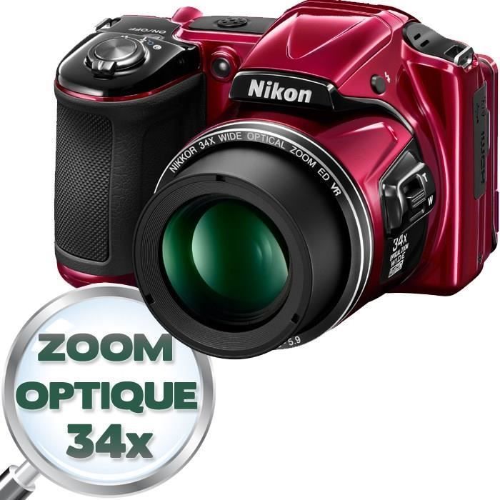 NIKON L830 Bridge - CMOS 16 MP Zoom 34x Rouge