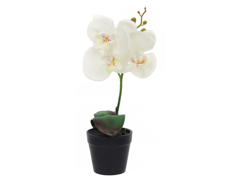 Sztuczna orchidea w doniczce 30 cm biała