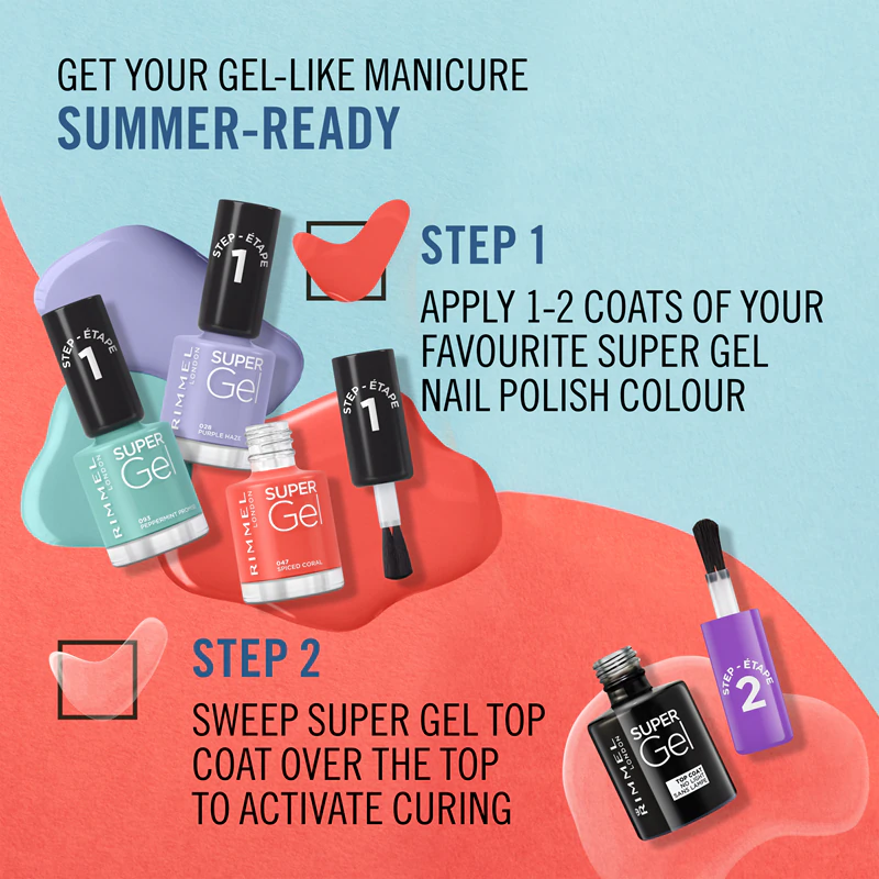 Hybridný lak na nechty Rimmel Super Gel bez použitia UV/LED lampy
