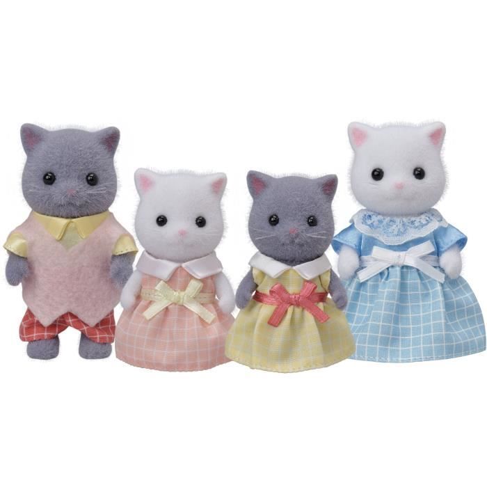 Sylvanian Families – Perserkatzenfamilie – 4 bewegliche und bekleidete Figuren – Für Kinder ab 3 Jahren