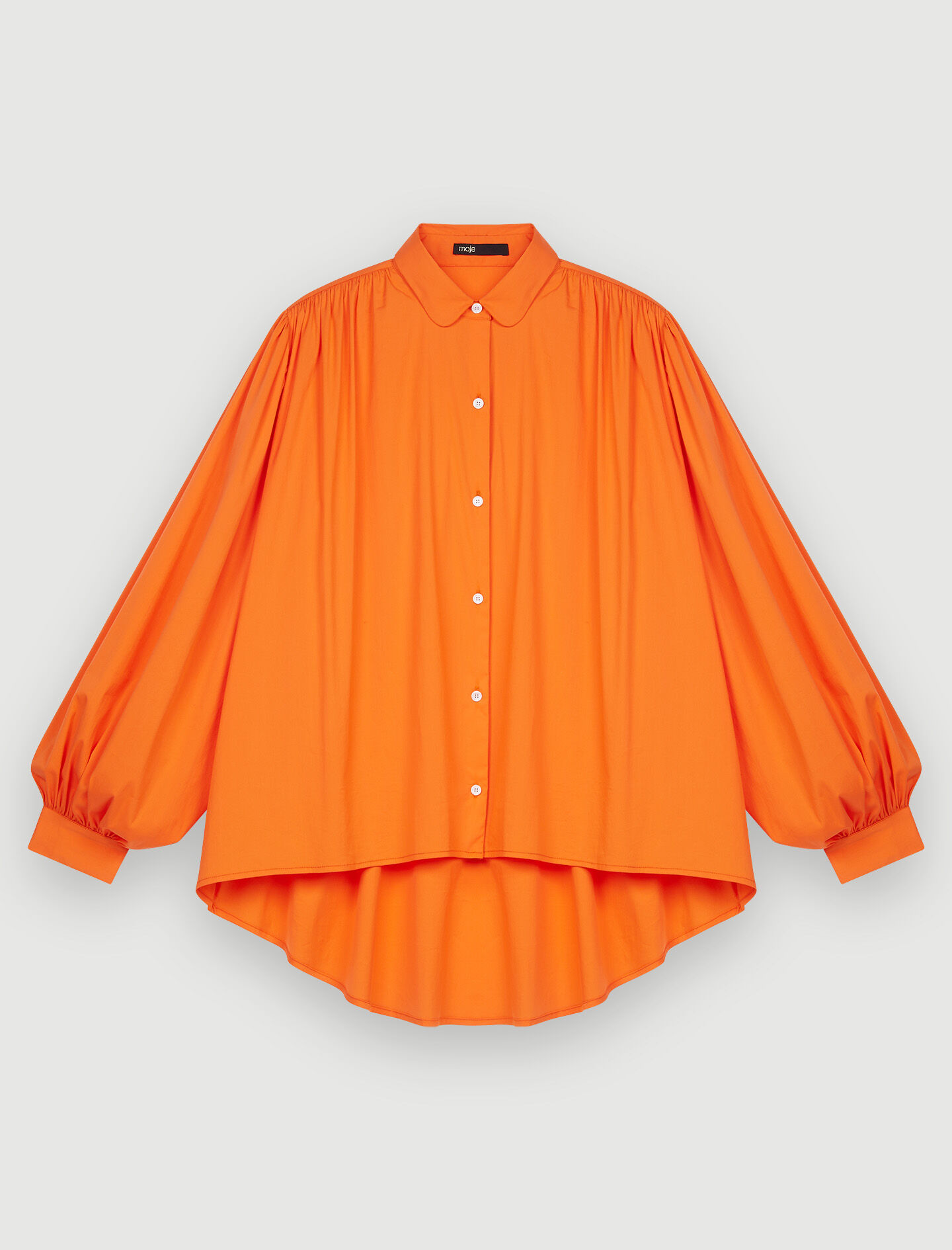 Oversized poplin overhemd in diverse kleuren - Oranje