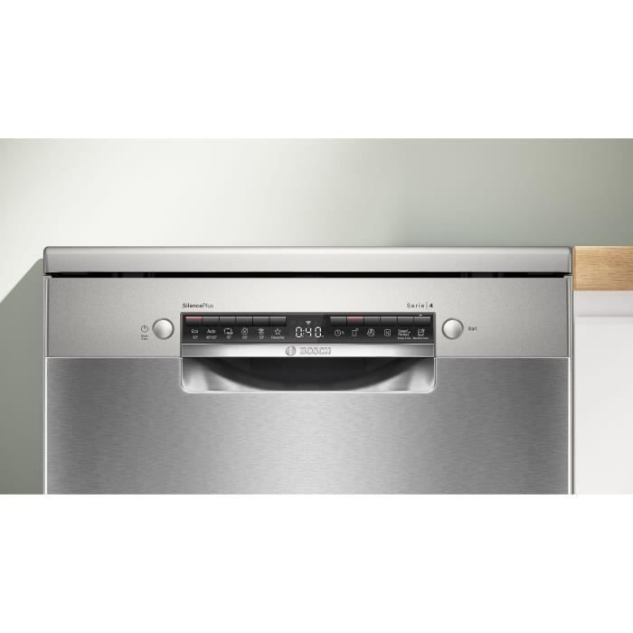 Lavavajillas independiente BOSCH SMS4ECI26E SER4 - 13 servicios - Inducción - 60 cm de ancho - 44 dB - Cajón para cubiertos - Acero cepillado
