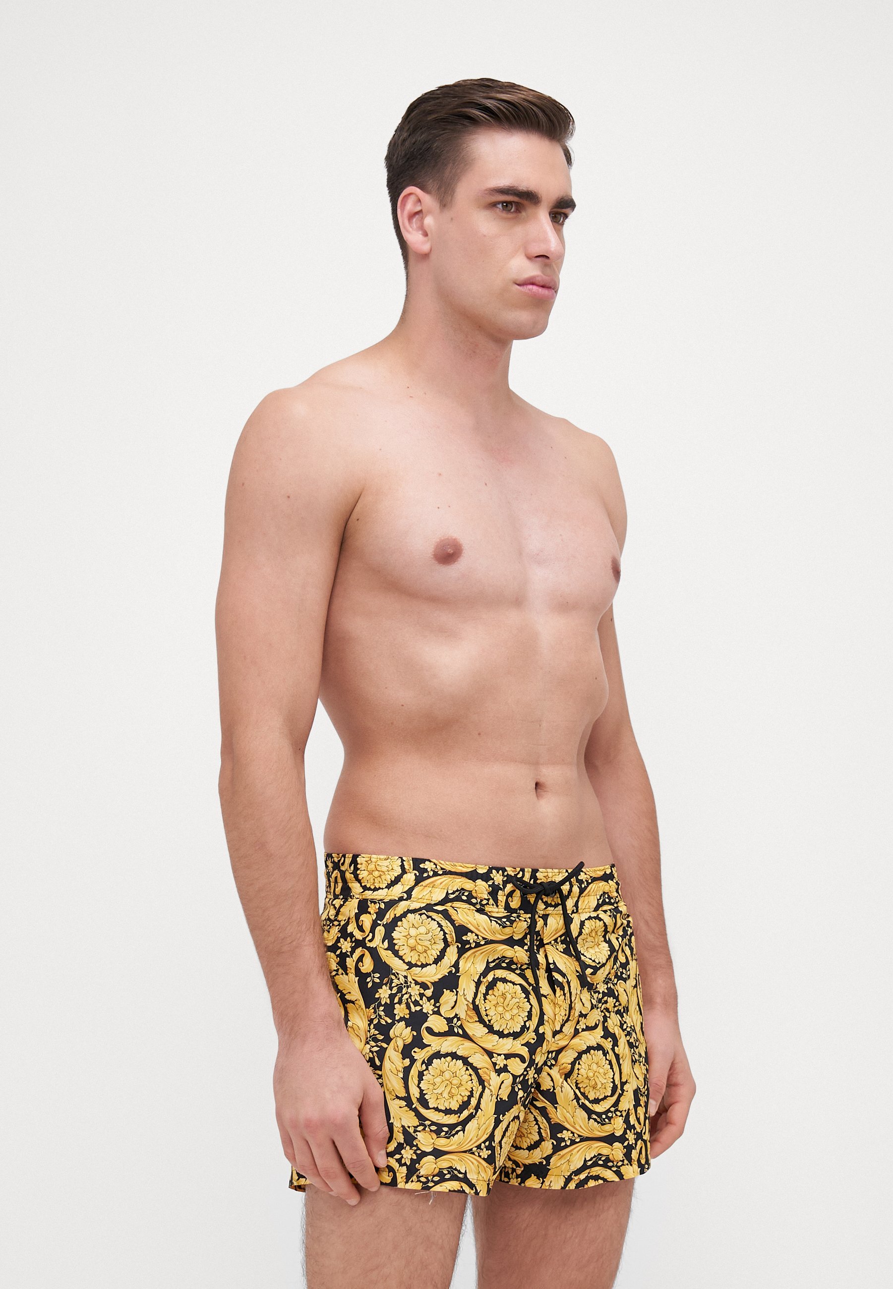Versace Badeshorts mit Barockmuster - Gold