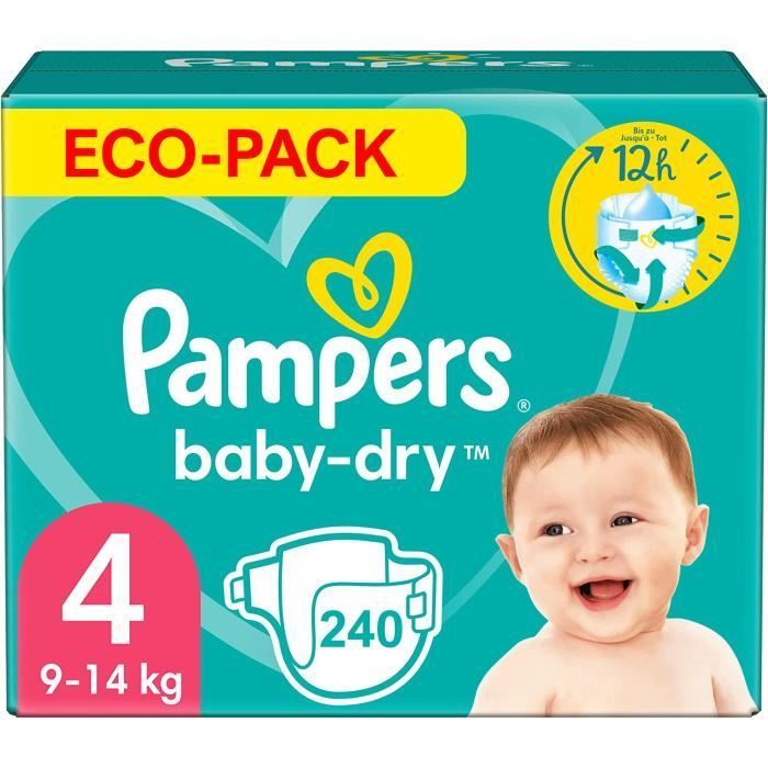 PAMPERS BABY-DRY TALLA 4, 240 pañales (9-14 kg)