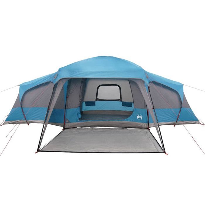 Tienda de campaña familiar vidaXL con porche tipo cúpula, para 9 personas, azul, impermeable, tienda de campaña, tienda de jardín, refugio exterior, tienda de campaña 4009585
