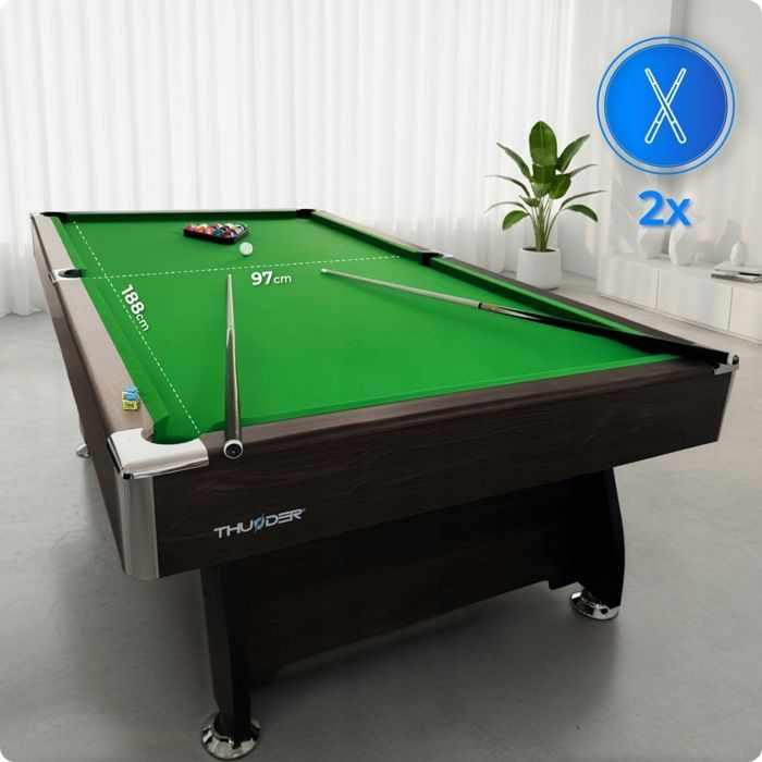 Table de billard multifonctionnelle THUNDER® | BOLD-BROWN-7FT | Ping-pong | Air hockey | Stable | Solide | Accessoires | Marron |