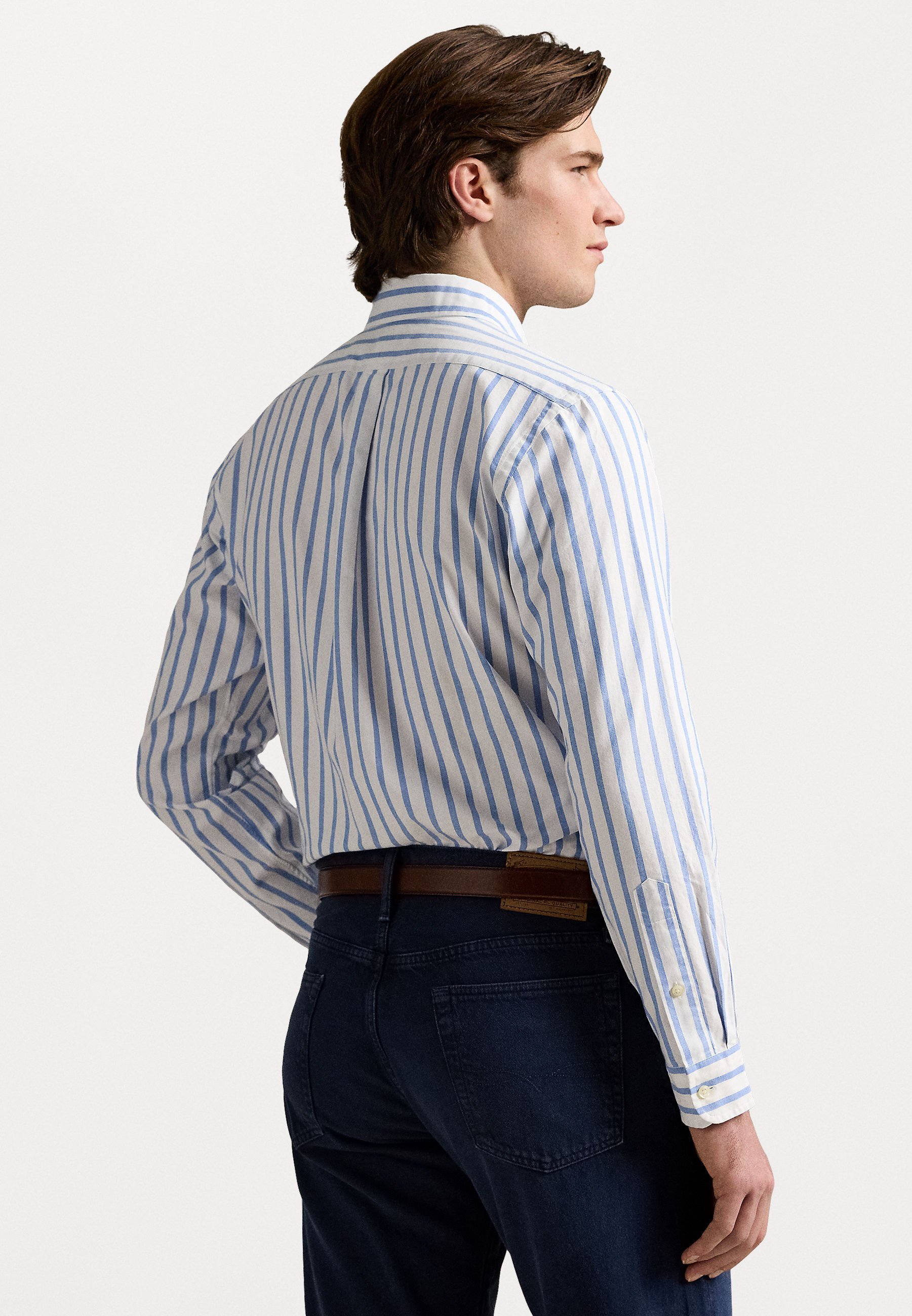 Polo Ralph Lauren Slim Fit gestreiftes Oxford-Hemd – Hemd – blau/weiß