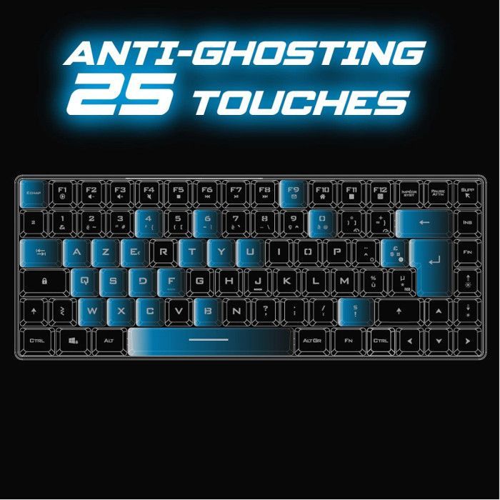 Gaming Keyboard - SPIRIT OF GAMER - ELITE K70 - Wireless RGB - TKL Compact 65% - 85 Semi-Mechanical Keys