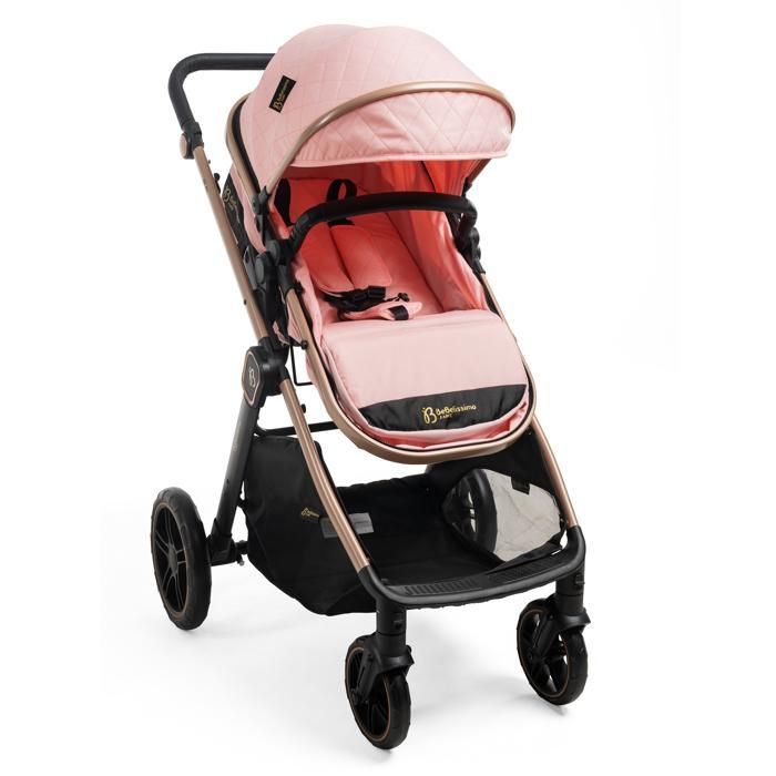 Poussette transformable - combinée - 2 en 1 - poids 0-22kg - Bebelissimo J'AIME - rose