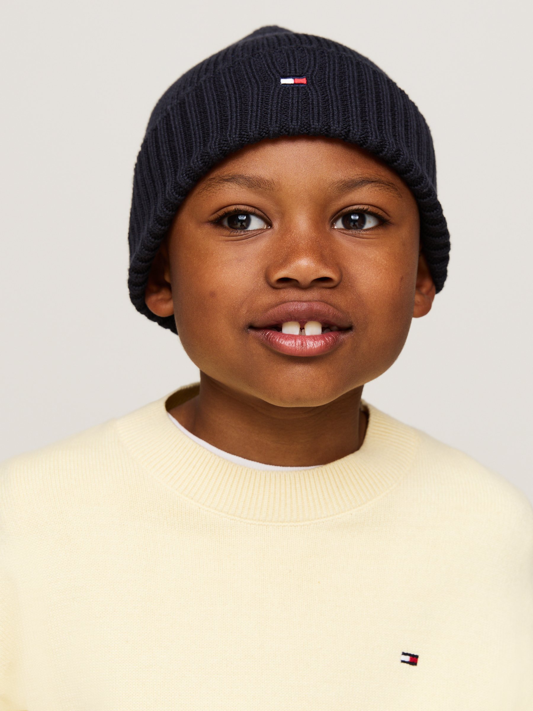 Tommy Hilfiger Mütze mit kleiner Flagge, Unisex - Mütze - Weltraumblau