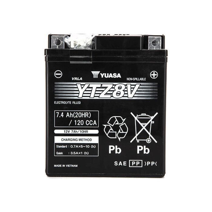 Batterie Yuasa pour Scooter Honda 150 PCX 2015 à 2018 YTZ8-V / 12V 7.4Ah