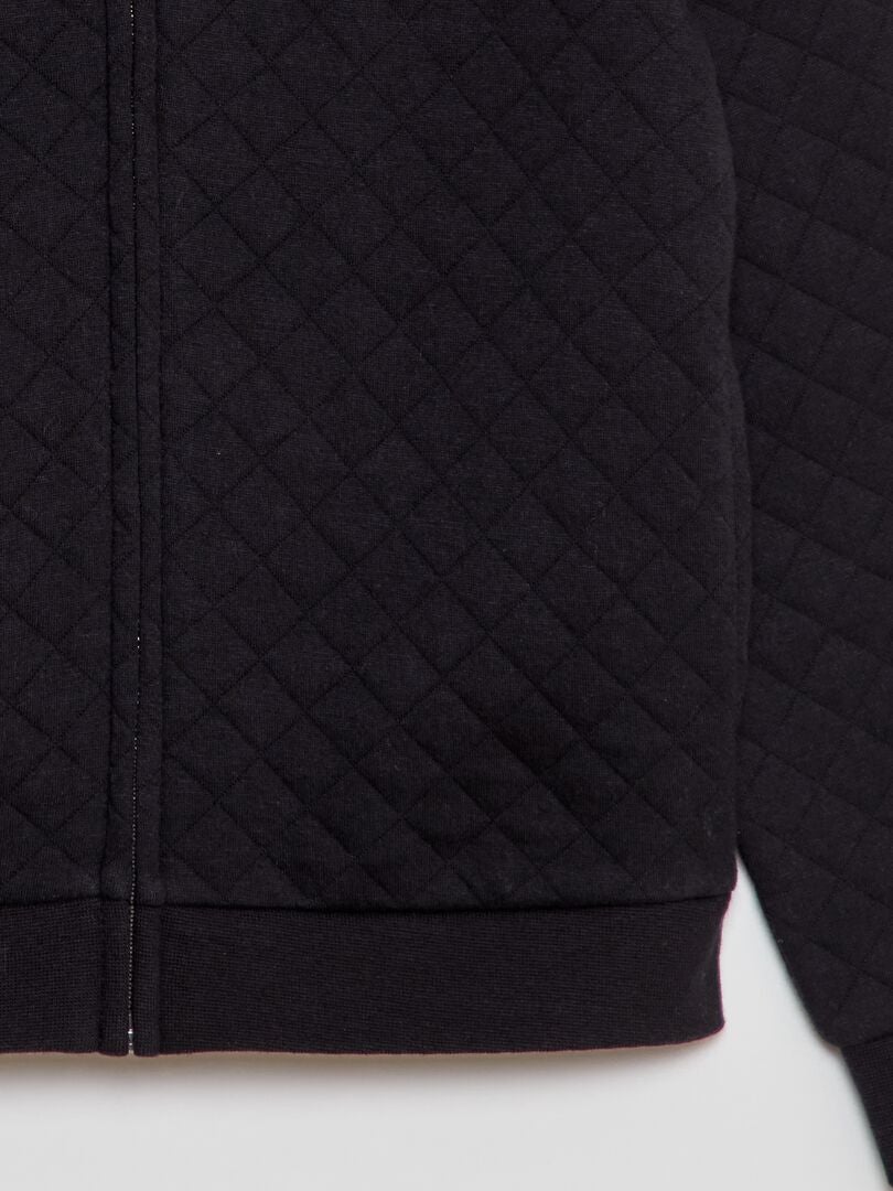 Trui met ritssluiting van jersey - Zwart
