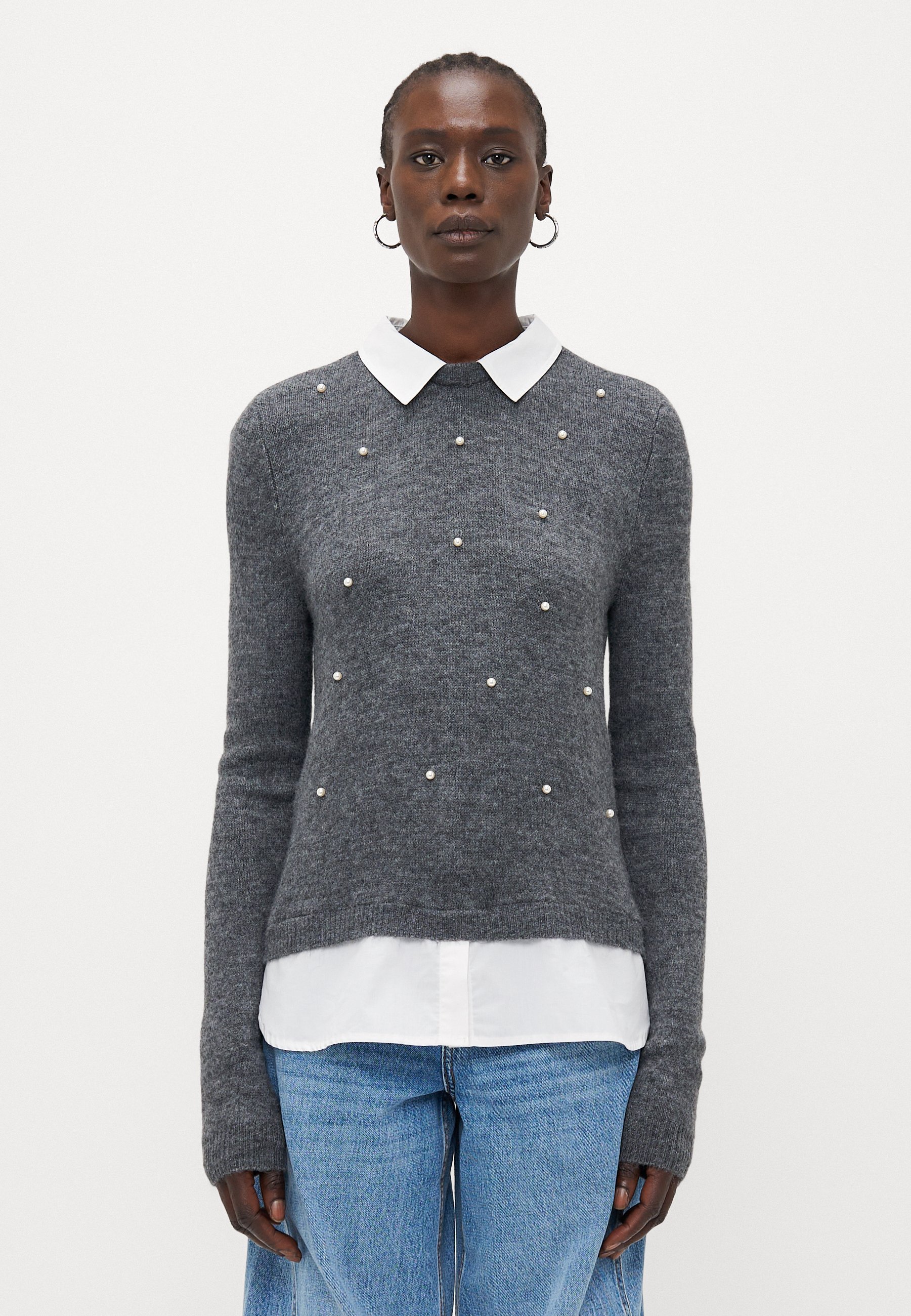 ONLY Tall ONLDOLLY MIX - Trui - middengrijs melange/cloud dancer