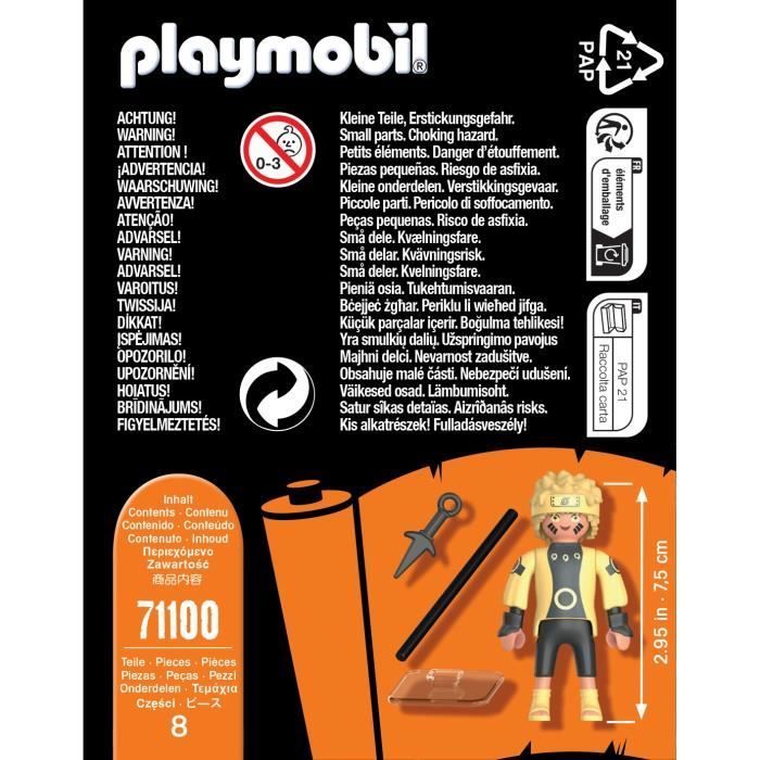 PLAYMOBIL 71100 Naruto Rikudou Sennin Mode, Naruto Shippuden, Figurine de Collection avec Accessoires, Dès 5 ans