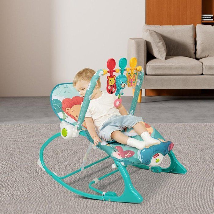 Sdraietta MIPAN per neonati - Sdraietta morbida Balance - Con arco giochi + musica + vibrazione - Per la nascita - 13 mesi - Blu