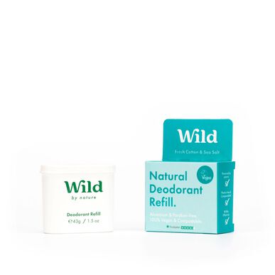 Wild Natural -deodorantin täyttöpakkaus, raikas puuvilla, 40 g