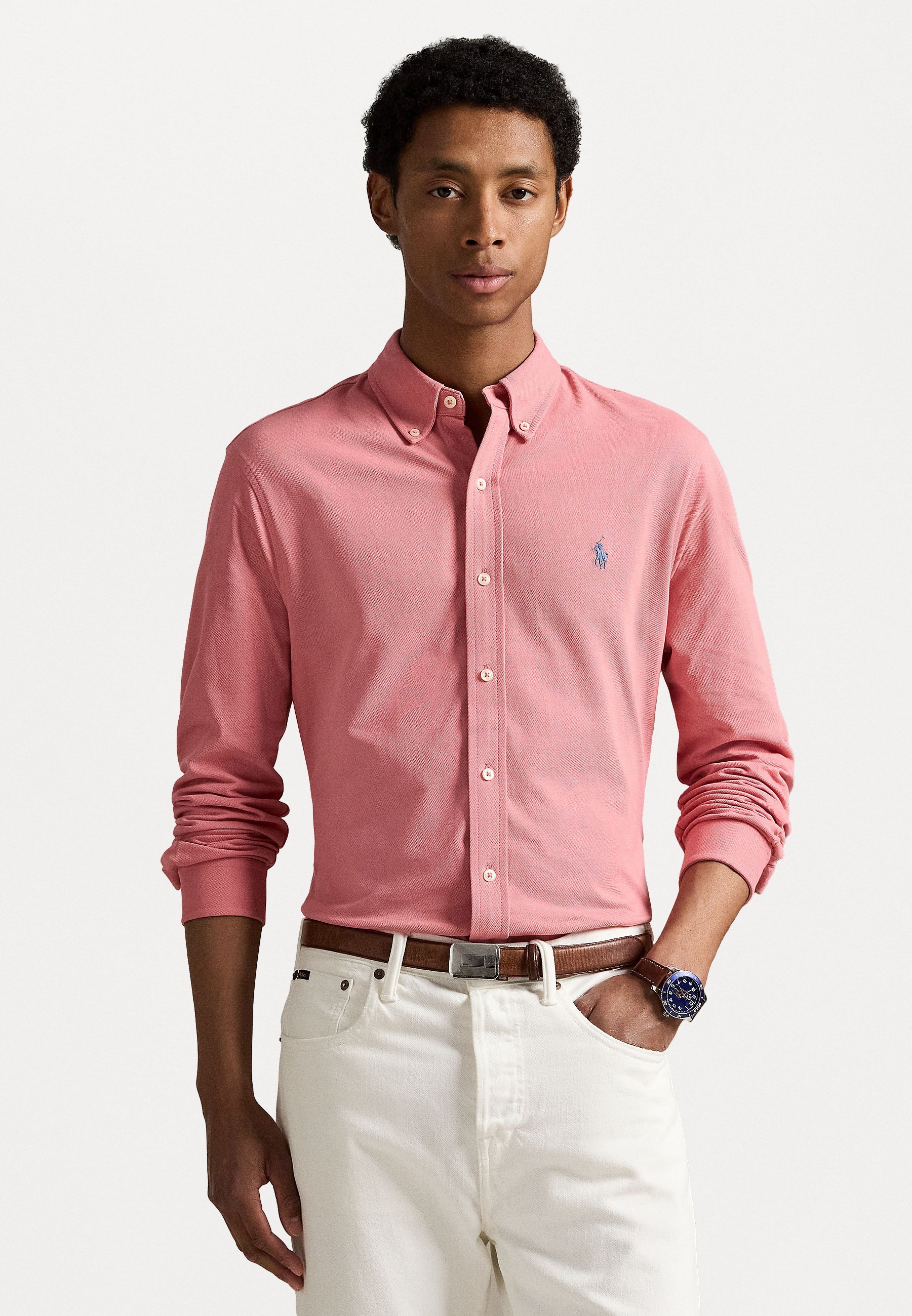 POLO RALPH LAUREN FEATHERWEIGHT MESH SHIRT - Košile - desert rose
