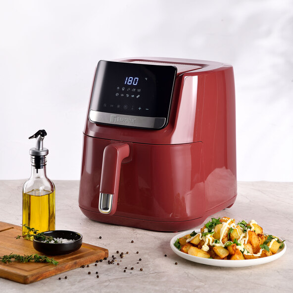 Airfryer, 6,5 l, bordeauxrood