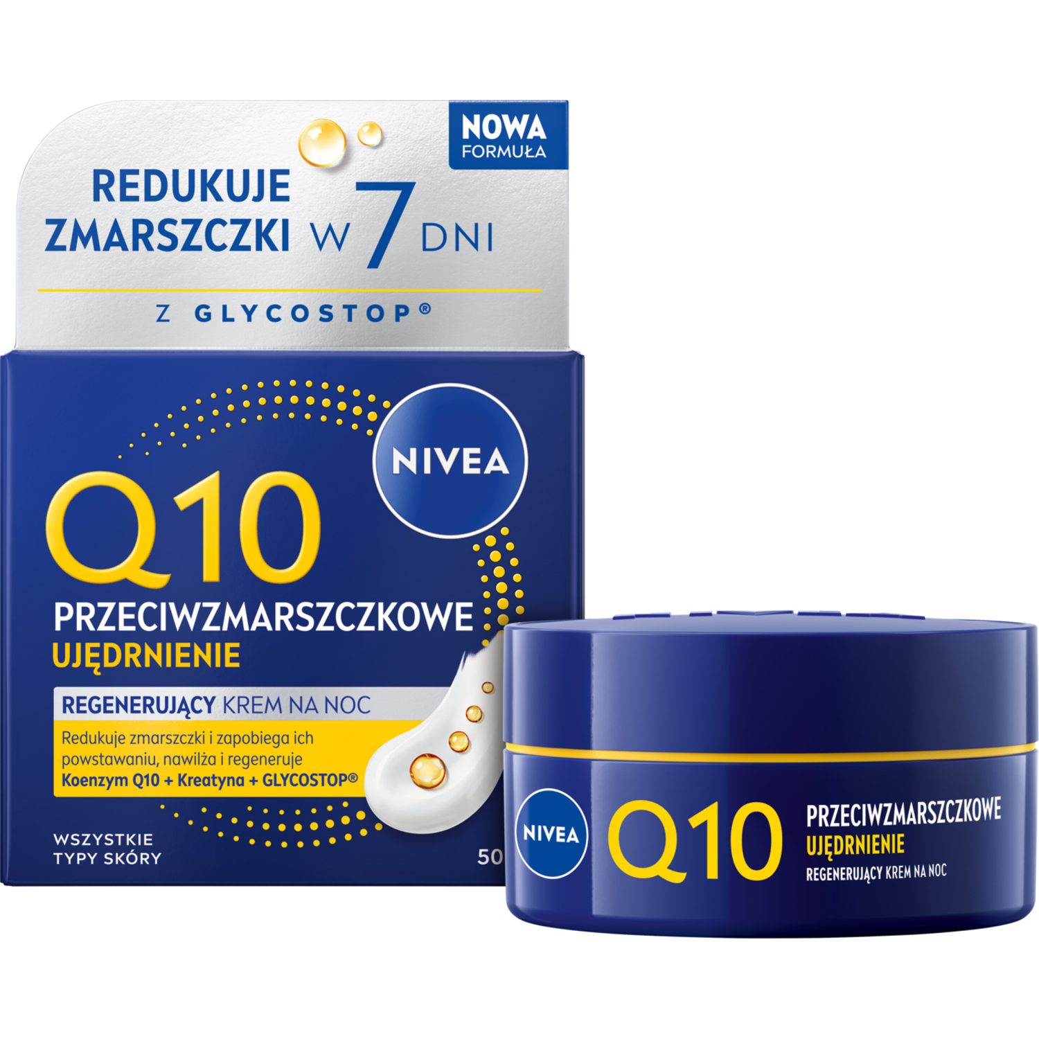 Nivea Anti-rynke og opstrammende nat ansigtscreme 50ml Q10 Plus