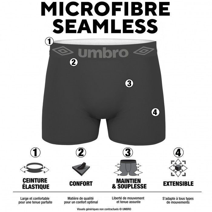 Boxer da uomo Umbro - Grigi (confezione da 5)