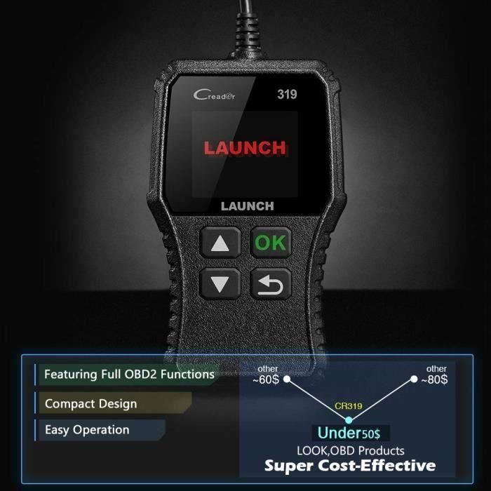 Ferramenta de diagnóstico automotivo - LAUNCH - CR319 - OBD2 - Leitura de códigos - Teste do sensor de oxigênio