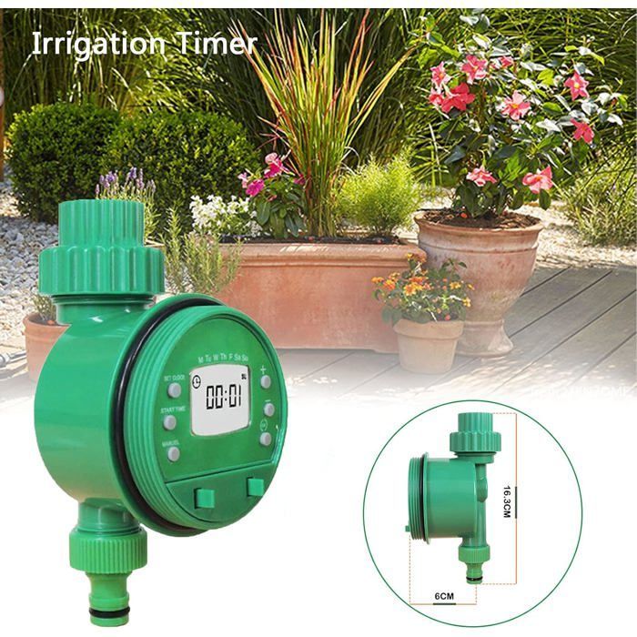 AIMOONSA Automatische bewateringstimer - Waterdichte programmeerbare irrigatiecontroller met filter